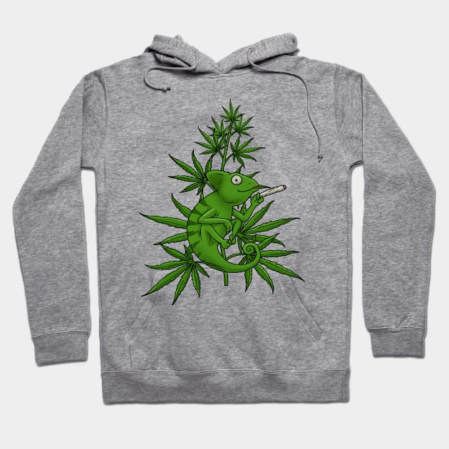 Smoke Weed Marijuana Tshirt Cannabis Shirt Stoner Chameleon Hoodie by PomegranatePower